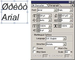 ������� ������� ������� ����� ������� Unicode � Adobe Illustrator 9 (Win2000). �� ����������� ����� AdobeFnt.lst.